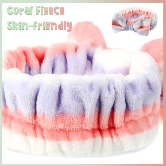 48 Pieces Facial Hair Headbands Fleece Bow Makeup Spa Hair Accessories main image 5
